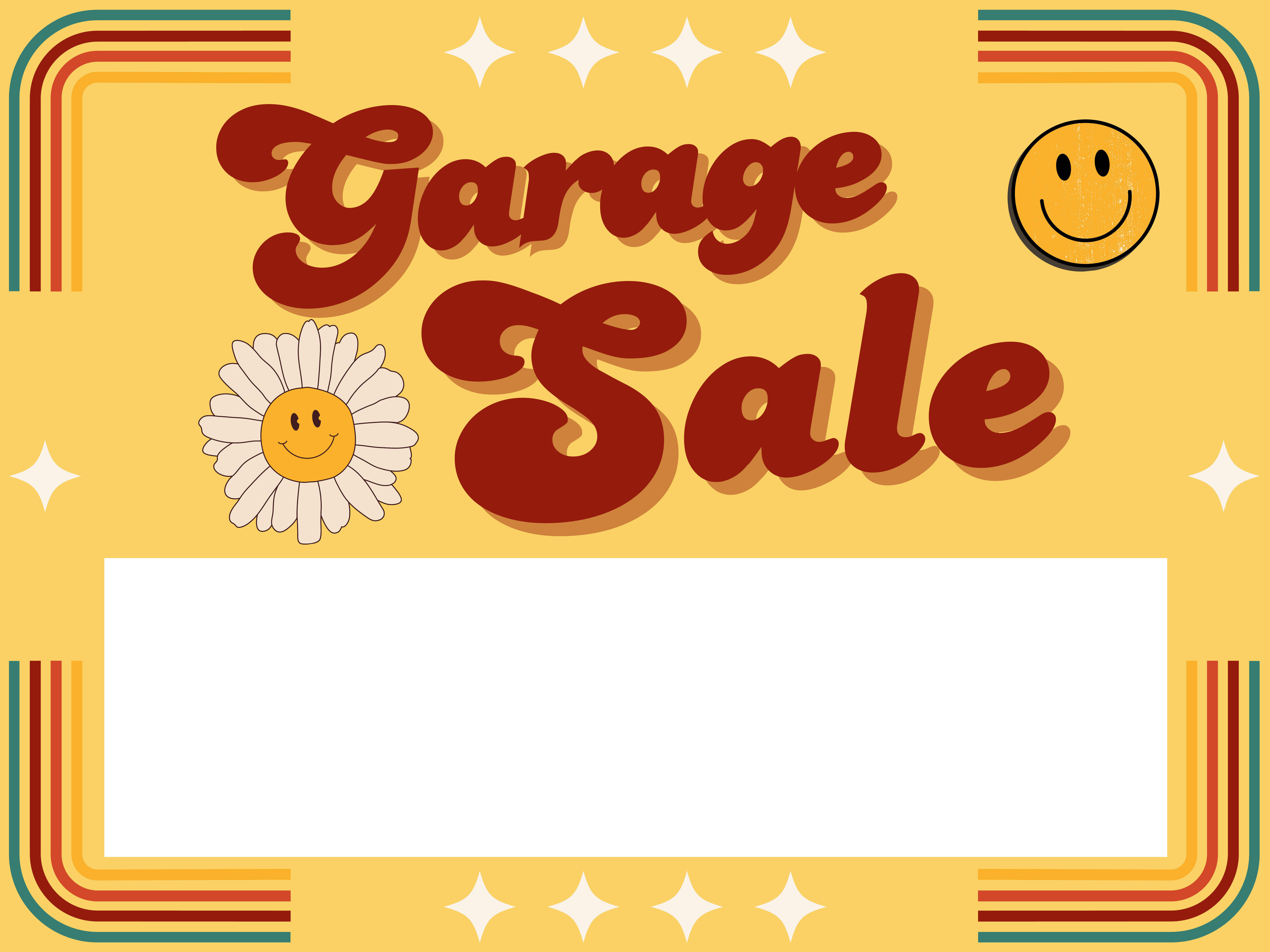 Groovy Retro Garage Sale Sign